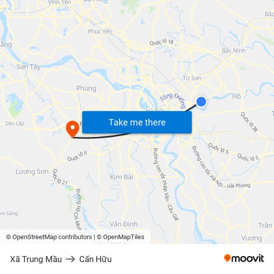 Xã Trung Mầu to Cấn Hữu map