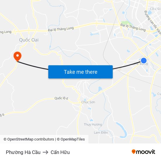 Phường Hà Cầu to Cấn Hữu map