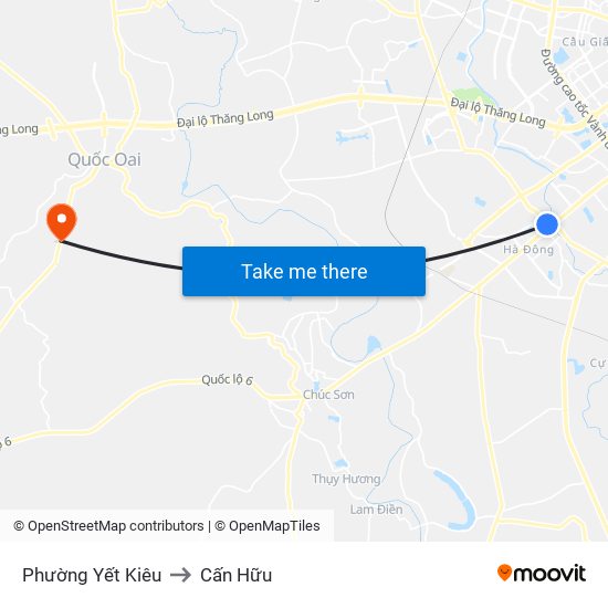 Phường Yết Kiêu to Cấn Hữu map