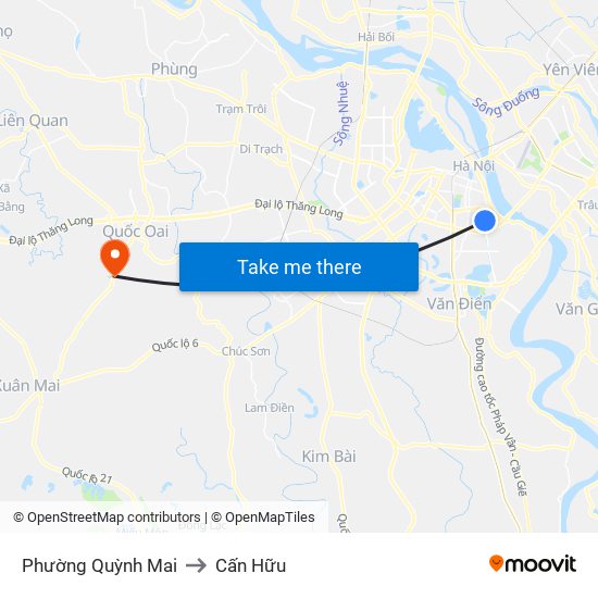 Phường Quỳnh Mai to Cấn Hữu map