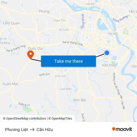 Phương Liệt to Cấn Hữu map