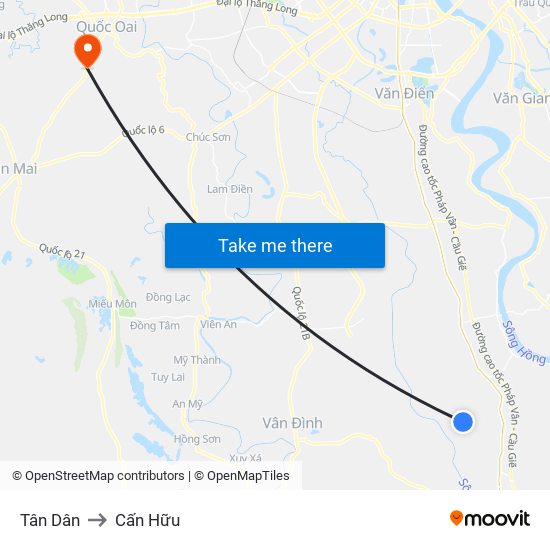 Tân Dân to Cấn Hữu map