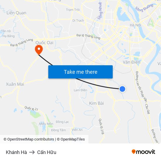 Khánh Hà to Cấn Hữu map