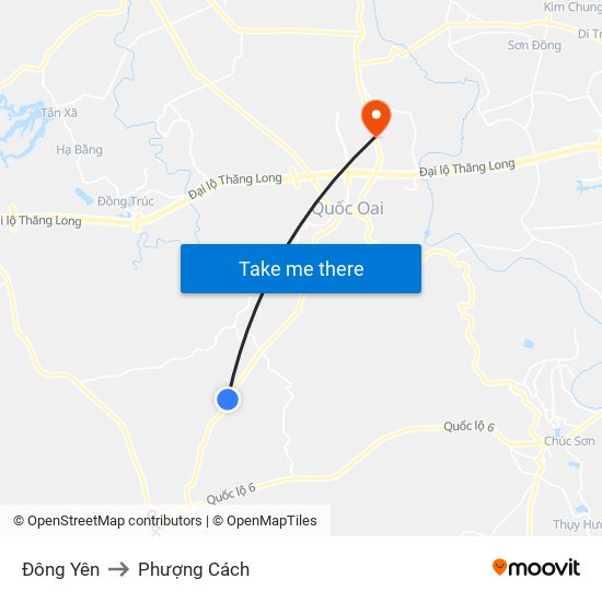 Đông Yên to Phượng Cách map