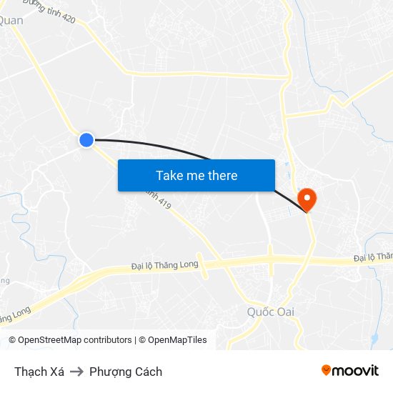 Thạch Xá to Phượng Cách map