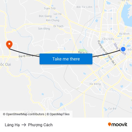 Láng Hạ to Phượng Cách map