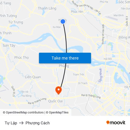 Tự Lập to Phượng Cách map