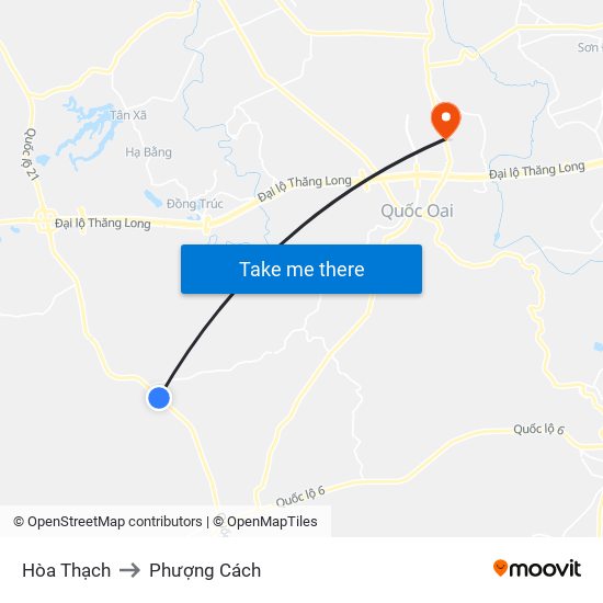 Hòa Thạch to Phượng Cách map