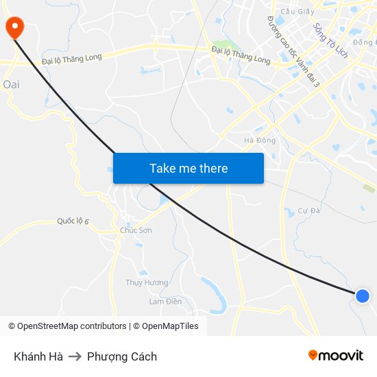 Khánh Hà to Phượng Cách map