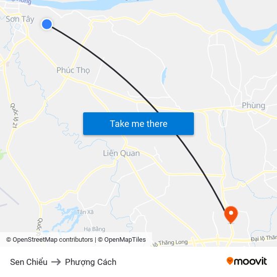 Sen Chiểu to Phượng Cách map