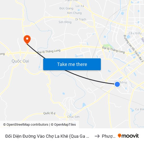 Đối Diện Đường Vào Chợ La Khê (Qua Ga Metro La Khê) - 405 Quang Trung (Hà Đông) to Phượng Cách map