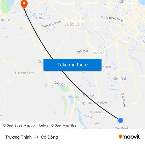 Trường Thịnh to Cổ Đông map