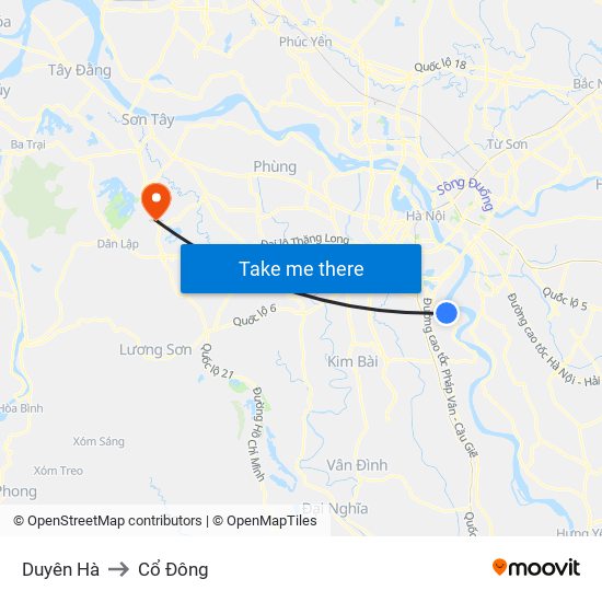 Duyên Hà to Cổ Đông map