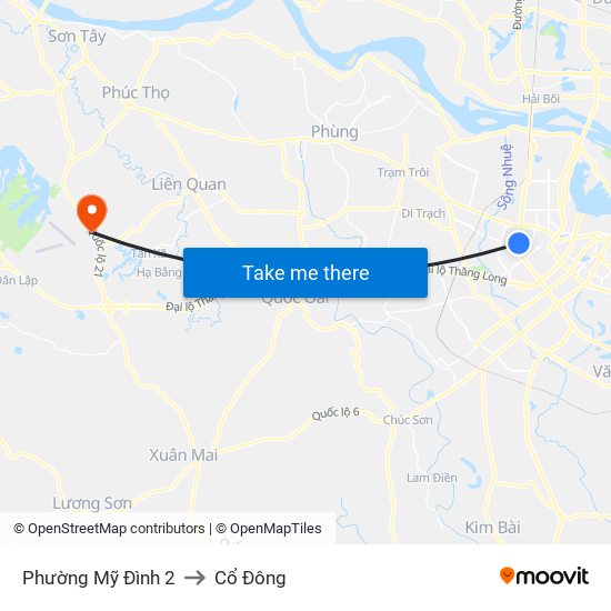 Phường Mỹ Đình 2 to Cổ Đông map