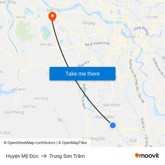 Huyện Mỹ Đức to Trung Sơn Trầm map