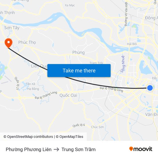 Phường Phương Liên to Trung Sơn Trầm map