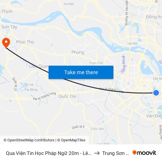 Qua Viện Tin Học Pháp Ngữ 20m - Lê Thanh Nghị to Trung Sơn Trầm map