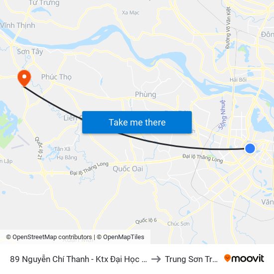 89 Nguyễn Chí Thanh - Ktx Đại Học Luật to Trung Sơn Trầm map