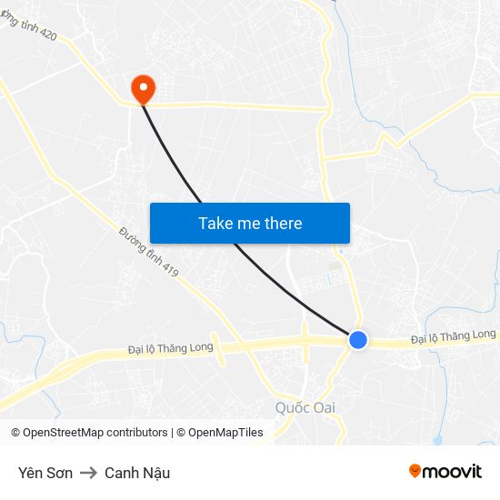 Yên Sơn to Canh Nậu map