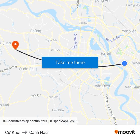 Cự Khối to Canh Nậu map