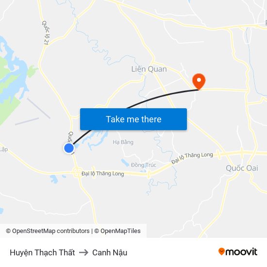 Huyện Thạch Thất to Canh Nậu map