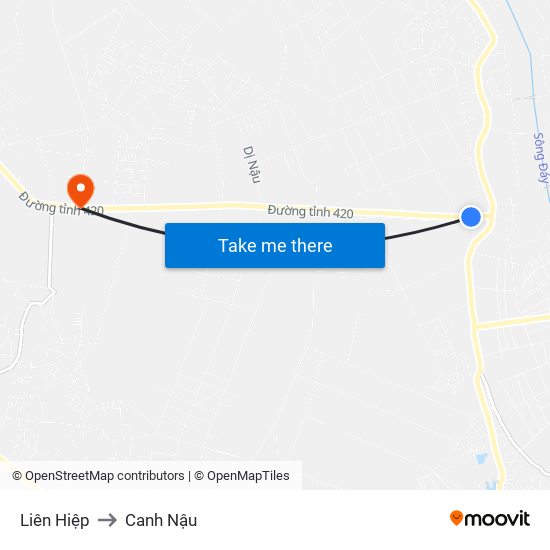 Liên Hiệp to Canh Nậu map