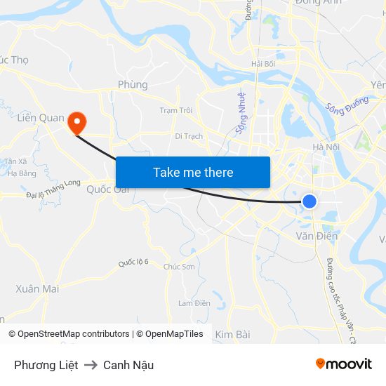 Phương Liệt to Canh Nậu map