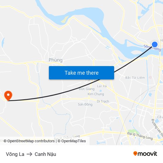 Võng La to Canh Nậu map