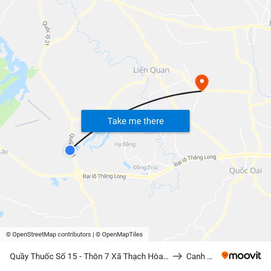 Quầy Thuốc Số 15 - Thôn 7 Xã Thạch Hòa - Ql21 to Canh Nậu map