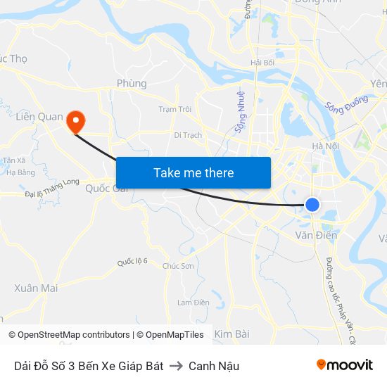 Dải Đỗ Số 3 Bến Xe Giáp Bát to Canh Nậu map