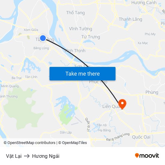 Vật Lại to Hương Ngải map