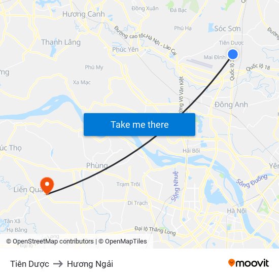 Tiên Dược to Hương Ngải map