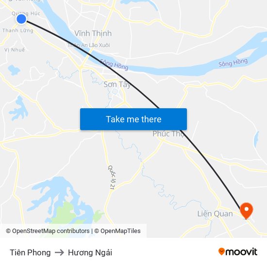 Tiên Phong to Hương Ngải map