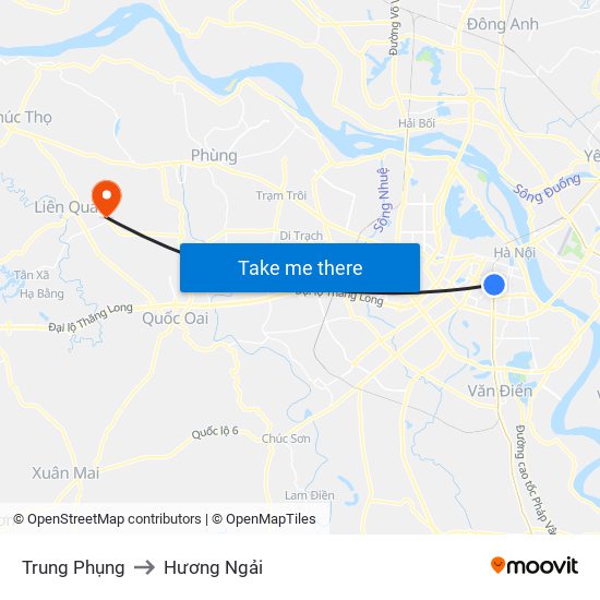 Trung Phụng to Hương Ngải map