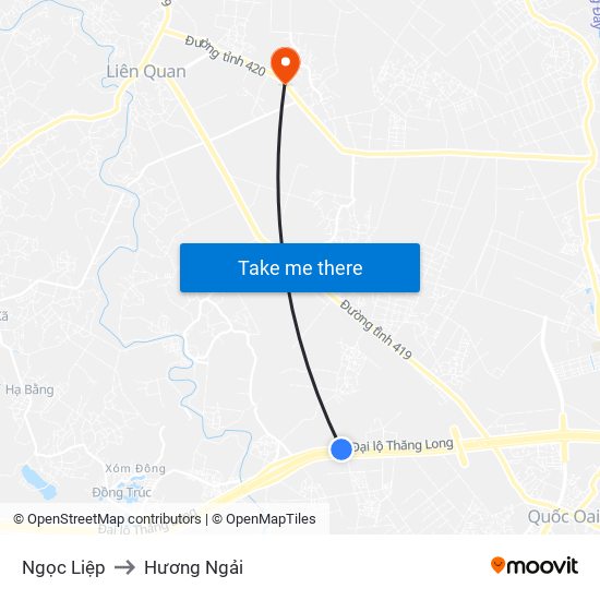 Ngọc Liệp to Hương Ngải map