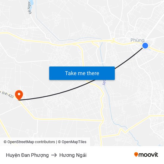 Huyện Đan Phượng to Hương Ngải map