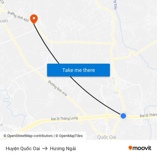 Huyện Quốc Oai to Hương Ngải map