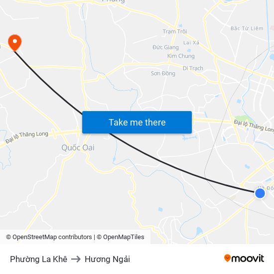 Phường La Khê to Hương Ngải map