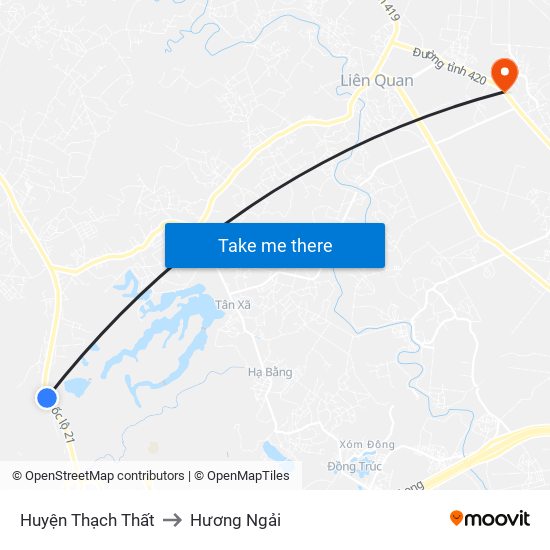 Huyện Thạch Thất to Hương Ngải map