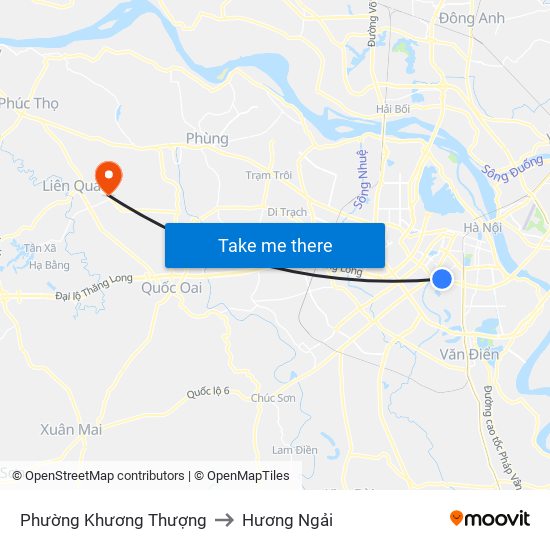 Phường Khương Thượng to Hương Ngải map