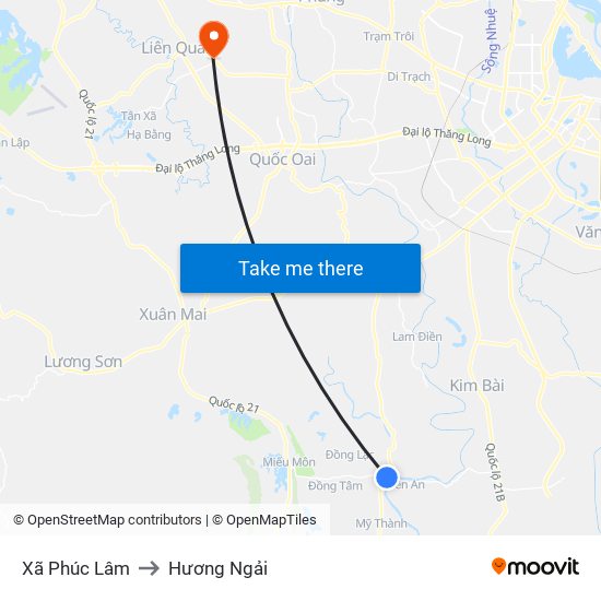 Xã Phúc Lâm to Hương Ngải map