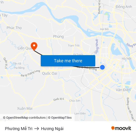 Phường Mễ Trì to Hương Ngải map