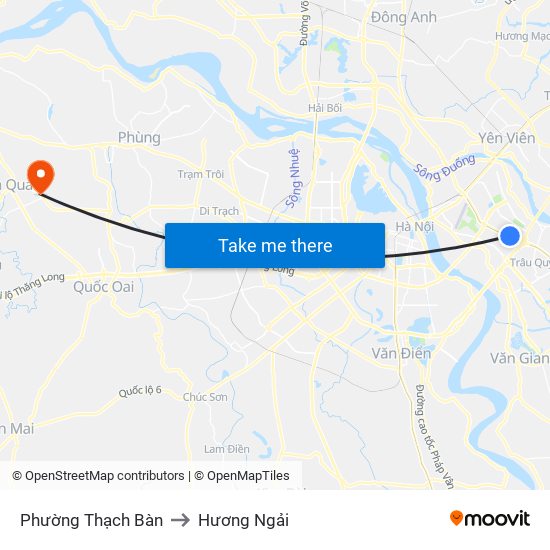 Phường Thạch Bàn to Hương Ngải map