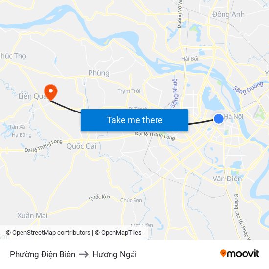 Phường Điện Biên to Hương Ngải map