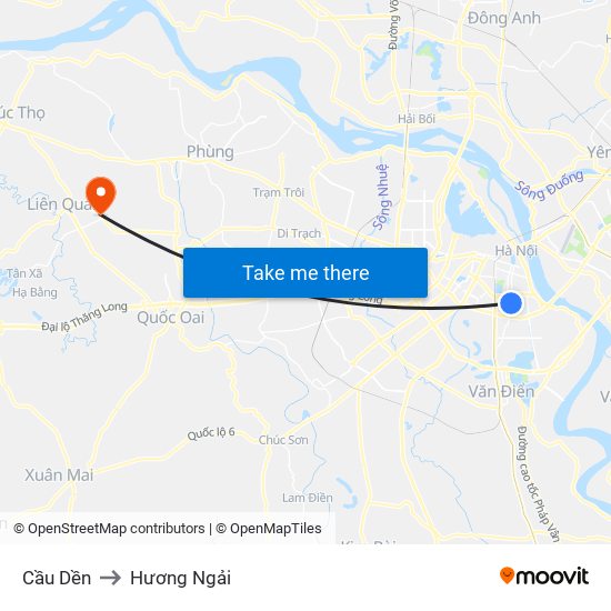 Cầu Dền to Hương Ngải map