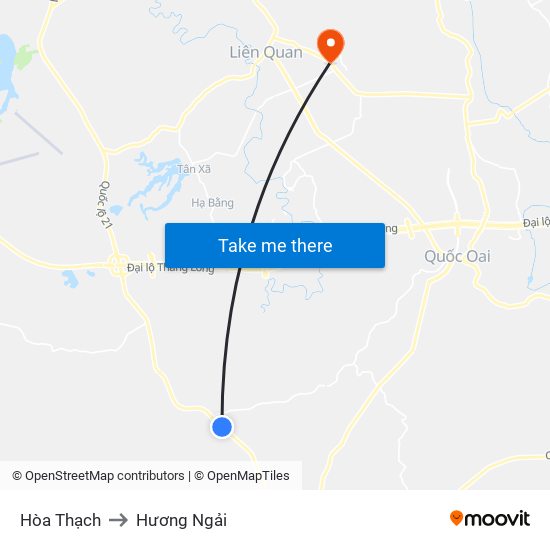 Hòa Thạch to Hương Ngải map