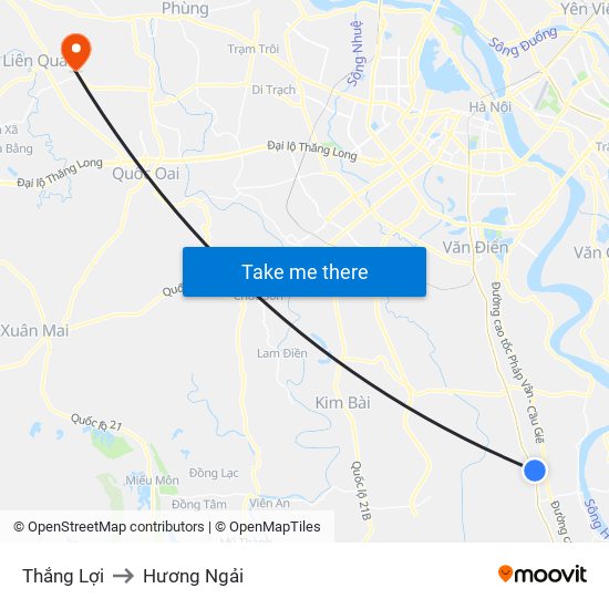 Thắng Lợi to Hương Ngải map