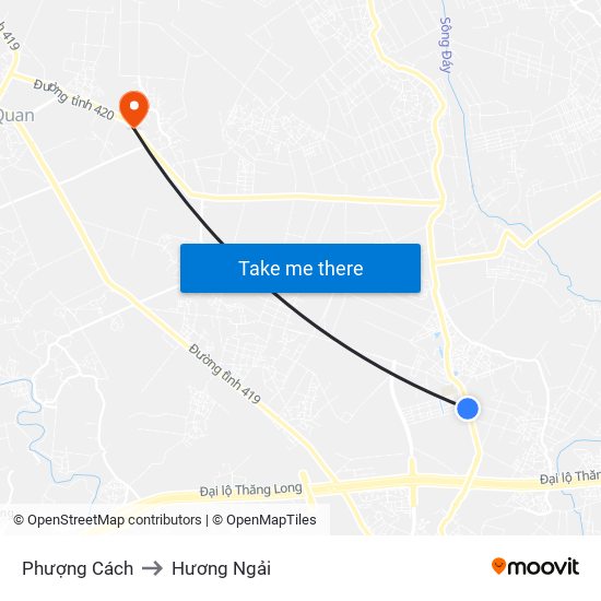 Phượng Cách to Hương Ngải map