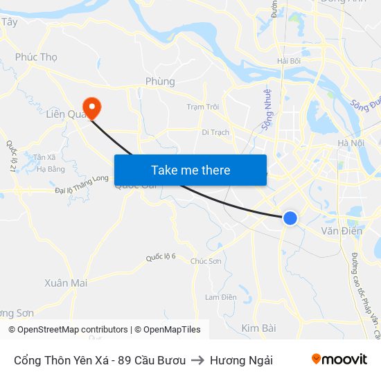 Cổng Thôn Yên Xá - 89 Cầu Bươu to Hương Ngải map