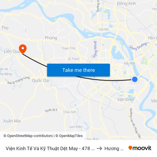 Viện Kinh Tế Và Kỹ Thuật Dệt May - 478 Minh Khai to Hương Ngải map